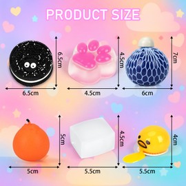 MOPUBZO Pack of 6 Anti-Stress Toys, Squishy Paw & Oreo Squeeze Toy, Sensory Squeeze Toy for Children and Adults, Ideal for Relaxation and Stress Relief