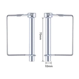 Leanockesa 2 Pack 3/8 x 2-3/4 Inch Duty Trailer Coupler Pin, with Safety Wire Lock Clip , Zinc Plated Hitch Pins for Towing, Farm Trailers, RV, Boat, PTO Shaft and Lawn Equipment Accessories