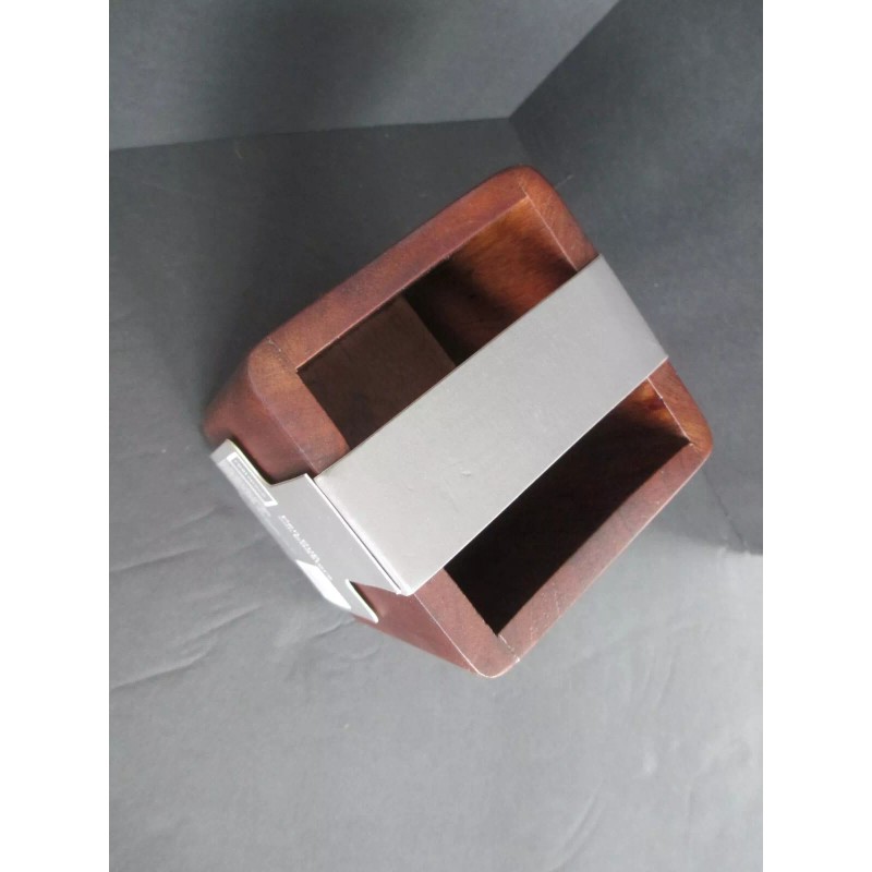 Realspace Solid Wood Walnut Danish Modern Desk Pen Holder with