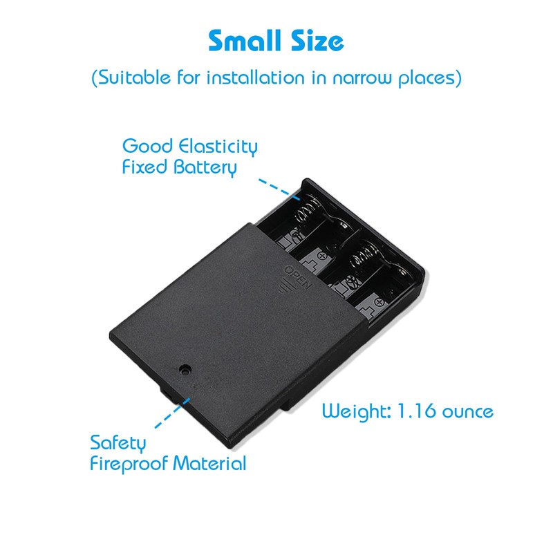 Neisouf USB Battery Pack for LED Lights, 4AA 4-6V Black