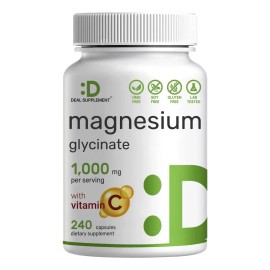 Glicinato De Magnesio + Vitamina C 240 Caps 1000mg Eg J45 Sabor Sin Sabor