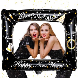 KatchOn, New Years Eve Photo Booth Frame - Pack of 2, Inflatable New Years Eve Photo Booth Props 2025 | New Years Eve Party Supplies 2025 | NYE Photo Booth Props, Happy New Years Decorations 2025