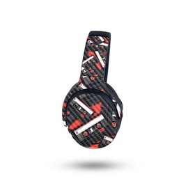 MightySkins Carbon Fiber Skin Compatible with Skullcandy Crusher ANC 2 - Mixtape | Protective, Durable Textured Carbon Fiber Finish | Easy to Apply, Remove, and Change Styles