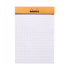 Rhodia Staplebound Notepads - Graph 80 sheets - 3 x 4 in. - Orange cover