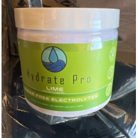 Hydrate Pro Sugar-Free Electrolyte Powder 1000mg Electrolyte LIME Flavored. NEW