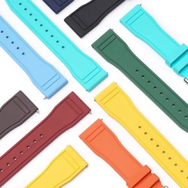 Quick Release Rubber Band For IWC Pilot Watches, Replacement Rubber Straps For Pilot Watches - Multiple Colors (21mm, Turquoise)
