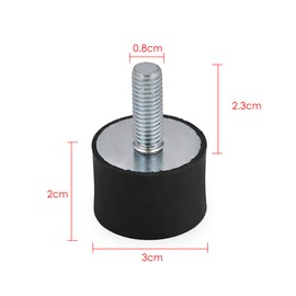 SCSPecial Rubber Shock Absorber Set of 4 Rubber Isolator Mounts M6/M8 Anti Vibration Silentblock for Car Boat (Black M8)