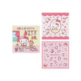 Sarongge 30601 Sanrio Navkin, Set of 3, Kitty 16.9 x 16.9 inches (43 x 43 cm)