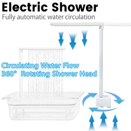 Parrot Bathtub, USB Electric Large Bird Bathtub Shower with Water Pressure Controller, Automatic Pet Bird Bath for Parakeet, Cockatiel, African Grey, Cockatoo, Bird Case Accessories, Bird Toys
