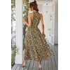 PRETTYGARDEN Women's Summer Floral Maxi Sun Dress Sleeveless Halter Neck