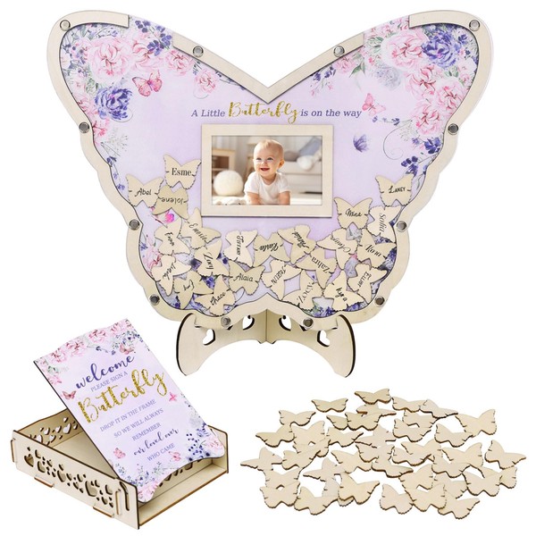 80Pcs Baby Shower Guest Book Alternatives with Photo Frame Guest