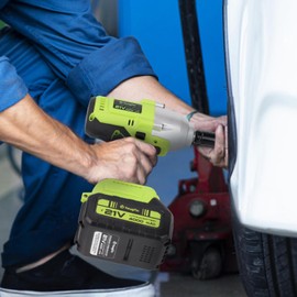 Yougfin 550 N.M Cordless Impact Wrench 1/2 with High Torque & Brushless Motor, Power Impact Gun with Li-ion 4.0Ah Battery - Ideal for Automotive Repairs, Home Improvement