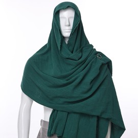 GRACEART Medieval Neckerchief Head Scarf Renaissance Pirate Linen 230 x 130 cm, Green