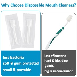 MAQIHAN 50 Gauze Mouth Swabs - Oral Swabs Disposable Toothbrushes Individually Wrapped Swabsticks for Dry Mouth Cotton Gauze on a Stick Dental Oral Care Supplies Mini Thrush Mouth Treatment