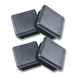 Pack of 4 Steel Fence Post Pipe Tube Cover Insert - 2 1/2" - 2.5 Inch Square Black Plastic 10-14 Ga (2.24"-2.33" ID) Tubing Plug,LDPE Flexible Ridges End Caps,Cap Plugs for Fitness Equipment