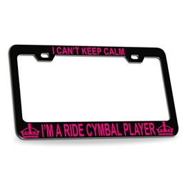 Custom Brother - I Can't Keep Calm I'm A Ride CYMBAL Quality Black Metal Car SUV Truck License Plate Frame f32
