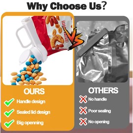 XANGNIER 2-Piece food storage clips with pour spouts, suitable for cereals, coffee, rice, and snacks