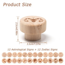 Rebanky Pack of 24 Cabinet Handles, Wooden Chest of Drawers Handles, Wood Oak Round Drawer Handles, Wooden Animals, Wooden Handles, Chest of Drawers, Children's Room, Wooden Handles for Wardrobe,