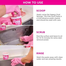 The Pink Stuff Miracle Cleaning Kit, Paste with Dual-Sided Sponge Scrubber