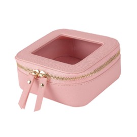 Milageto Makeup Bag Cosmetic Pouch Mini Transparent Waterproof Trendy Stuff for Car Essentials Travel Toiletry Bag Cosmetic Organizer, Pink