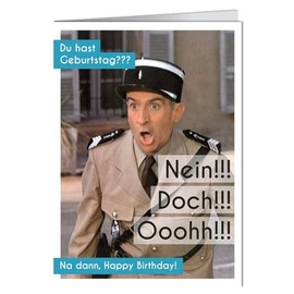 Funny Greeting Card, 11.5 x 16 cm, “GEBURTSTAG NEIN!!! DOCH! OOOHH!!!”, 86661193, MODERN TIMES ©, Picture Alliance/Richter Collection