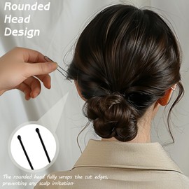 100 Pack Durable U-Shaped Hair Pins for Women's Thick Hair, Classic Black Styling Pins, for Buns