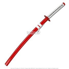 Munetoshi 40.5 Red Steel Giyu Tomioka Nichirin Katana Sword Demon Killer Anime Fantasy