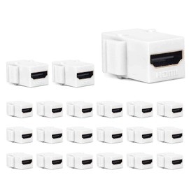 Phizli HDMI Keystone Jack 4K, 20 Pack HDMI Keystone Insert Female to Female Coupler Video Adapter (White)