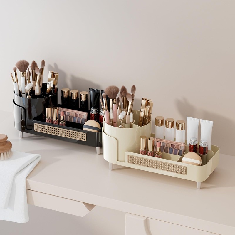 Rotating Makeup Organizer Countertop,Large Capacity Makeup Organizers for Vanity,2 in