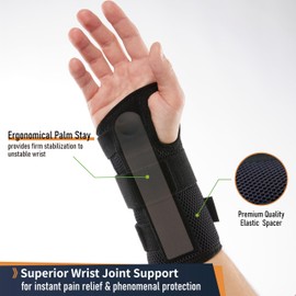 Comforband Deluxe 3-Strap Wrist Brace – Adjustable Support for Carpal Tunnel, Fractures, Tendonitis, and Post-Op Recovery – Lightweight, Breathable Design for Day and Night Use (L/XL, Right Hand)