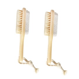 FOMIYES Elderly Foot Care 2pcs Double-sided Foot File Callus Remover Handle Pumice Stone for Women Men