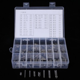 280Pcs Stainless Steel Slotted Spring Pin Assortment Kit, Split Spring Dowel Tension Roll Pins M1.5 M2 M2.5 M3 M4 M5 M6 M8 with Box