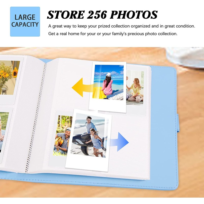 256 Pockets Mini Photo Album with Camera Case for Instax