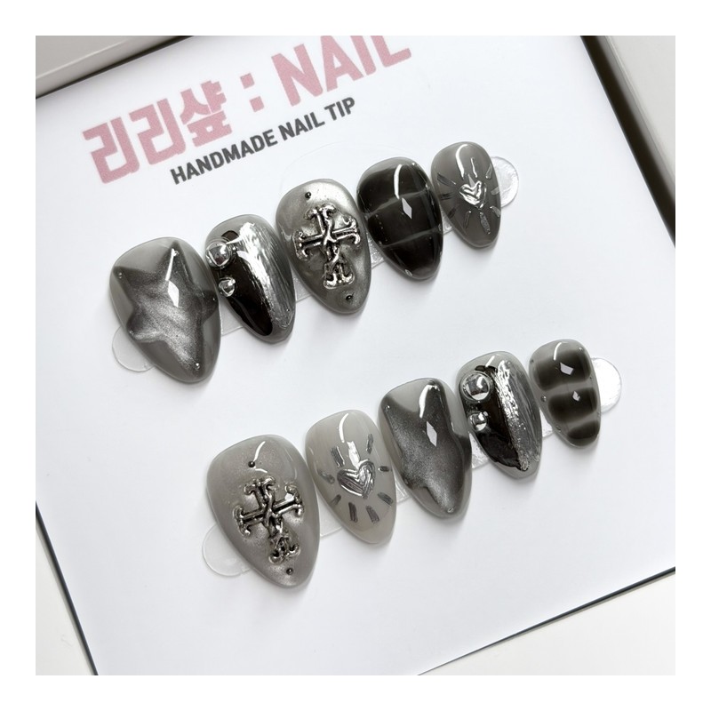 Neujok Metal Handmade Nail Tips - Square / 느좋 쇠맛