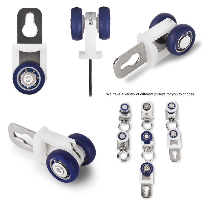 YXHOMME Curtain Track Rollers with Mute Wheel Rollers, Hooks, Pulley