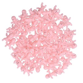 Mini Plastic Babies for Party Favor Decor Party Decorations Baby Shower Party Game Ice Cube Game (1" 60pcs, White)