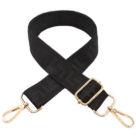 Long Keeper Wide Bag Strap 3.8 cm Bag Straps for Changing Retro Shoulder Strap for Bags Strap for Handbag Shoulder Bag Bum Bag Crossbody Bag, Pure Black, Unit size