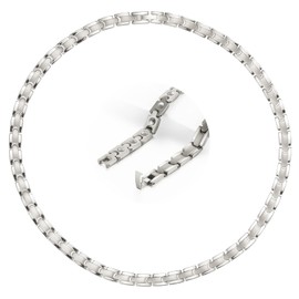 QIAOZILI Germanium Necklace Pure Titanium 50 Germanium Beads Static Electricity Removal for Women and Men, Purity 99.999%, Valentine's Day Birthday Sports Fashion Metal, Low Irritation, Cool Gift Box