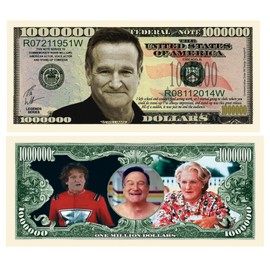 American Art Classics Pack of 25 - Robin Williams Million Dollar Bill - Best Gift for Fans of This Iconic Comedian