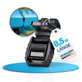 Lashing Straps with Clamping Lock and Rubber Protector for Quick Securing in the Car, Bicycle Carrier, Sack Truck and Moving (10, 0.5 Metres)