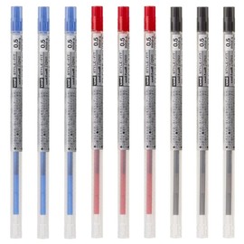 Mitsubishi Pencil UMR109-05 Style Fit Gel Ink Ballpoint Pen Refill, 0.5mm, Black, Red, Blue, 3 Colors