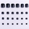 Polka Dot Press On Toenail Short Square Fake Toenails Black