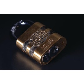 ABUS Brass Padlock 83/45 Iron Rock Anniversary Lock with 10 Keys vs. Hardened Steel Shackle, Nano Protect, Weatherproof, Level 8