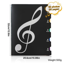 60 Pages,Score Folder,Sheet Music Folders,Music Folder Cute,Music Folder,Choir Folder,Musique,A4 Binder (Rainbow Color)