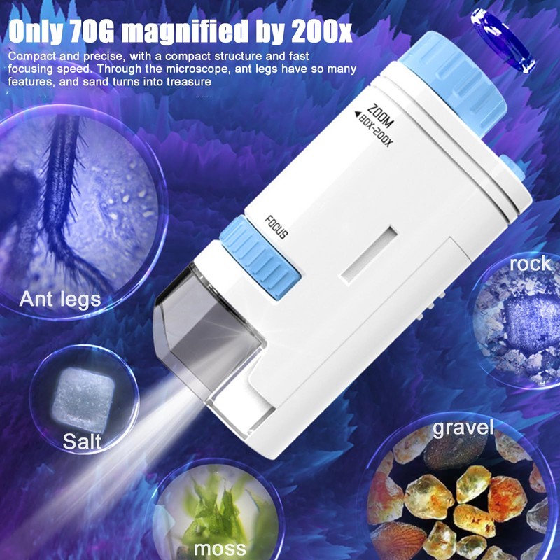Mini Microscope Children's Funmo Pocket Microscope Children's Microscope for Children