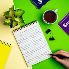 Rosmonde Steno Pads Spiral 6x9 12 Pack, Gregg Ruled Steno Pad, Assorted Colors, 80 Sheets (160 Pages) Long Lasting, Bulk B2B Value Pack, Bulk Steno Notebooks Top Spiral Steno Book for Office & Home