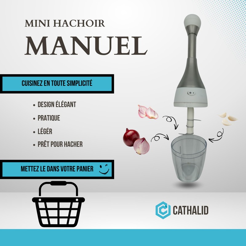 Mini Manual Chopper | CATHALID Onion Cutter, Garlic, Vegetables and