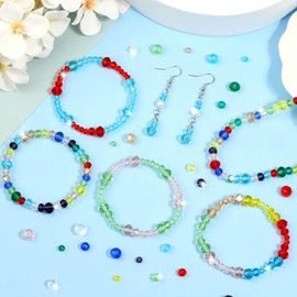 cridoz 2000 Pcs Briolette Crystal Glass Beads for Jewelry Making, Rondelle Crystal Beads for Crafts and Suncatchers, 10 Coloers, 3 Sizes(4mm, 6mm, 8 mm)