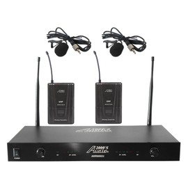 Audio2000'S AWM6002UM UHF 2-Channel System with Two Lavaliere Wireless Microphone