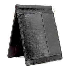 Eredita MC01 Men's Money Clip with Coin Purse, Leather, black
